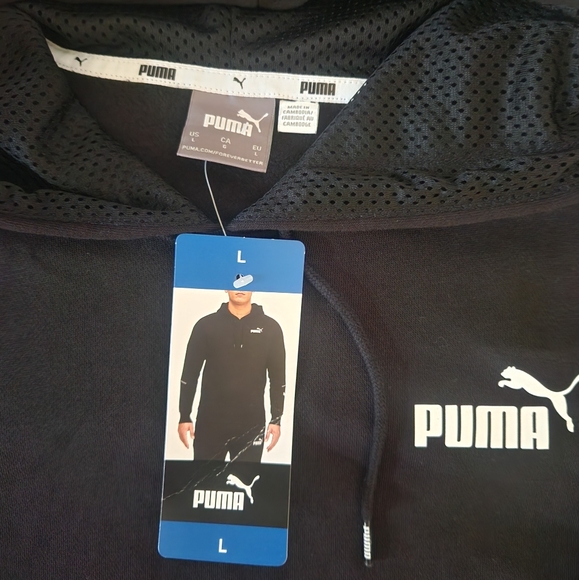 Puma men's black hoddie size Large and small - Picture 2 of 4